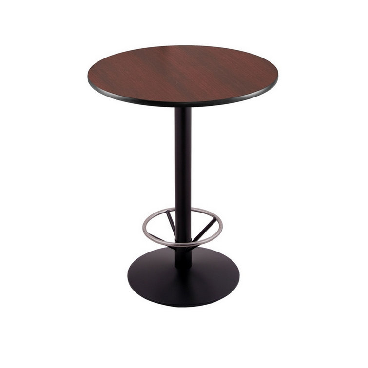 Holland Bar Stool Round Solid Wood Top Metal Base Dining Table